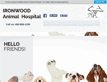 Tablet Screenshot of ironwoodanimalhospital.com